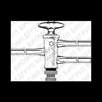 Кран химический, трёхходовой, прямой, с пробкой, диаметр 2 мм, стекло, DWK Life Sciences Duran, Wheaton, Kimble, 8330000002