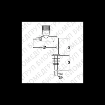 130102 Кран лабораторный д/технического газа N2 Гобразный д/установки в столешницу