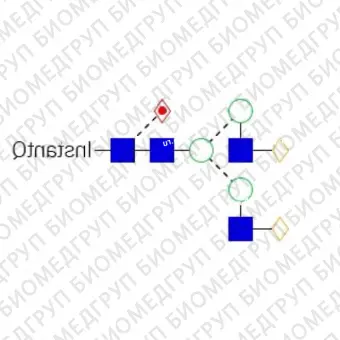 Nгликан AdvanceBio InstantQ G2F/FA2G2 асиало, галактозилированный биантеннарный комплекс Nгликан, ядро замещено фукозой ранее ProZyme. Nгликан, помеченный InstantQ, для использования в качестве качественного стандарта с системой анализа гликанов G