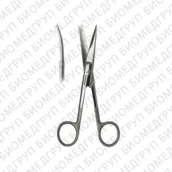 Ножницы хирургические детские Super Cut тупоконечные изогнутые по плоскости, 200 мм Apexmed