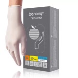 BENOVY, Перчатки нитриловые, белые, 50 пар