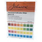 Индикаторная бумага pH 0-14, шаг 1, на пластиковой подложке, Johnson, 140.4, 100 полосок