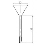 Воронка лабораторная с длинным стеблем, стекло, d 100 мм, h 150 мм, Россия, 2100